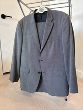 Tommy Hilfiger Men's 42R Charcoal Wool Plaid 2-Piece Suit Set 33x30