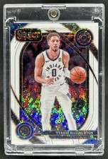 2024-25 Panini Select Tyrese Haliburton Courtside White Disco Prizm #/75 Pacers