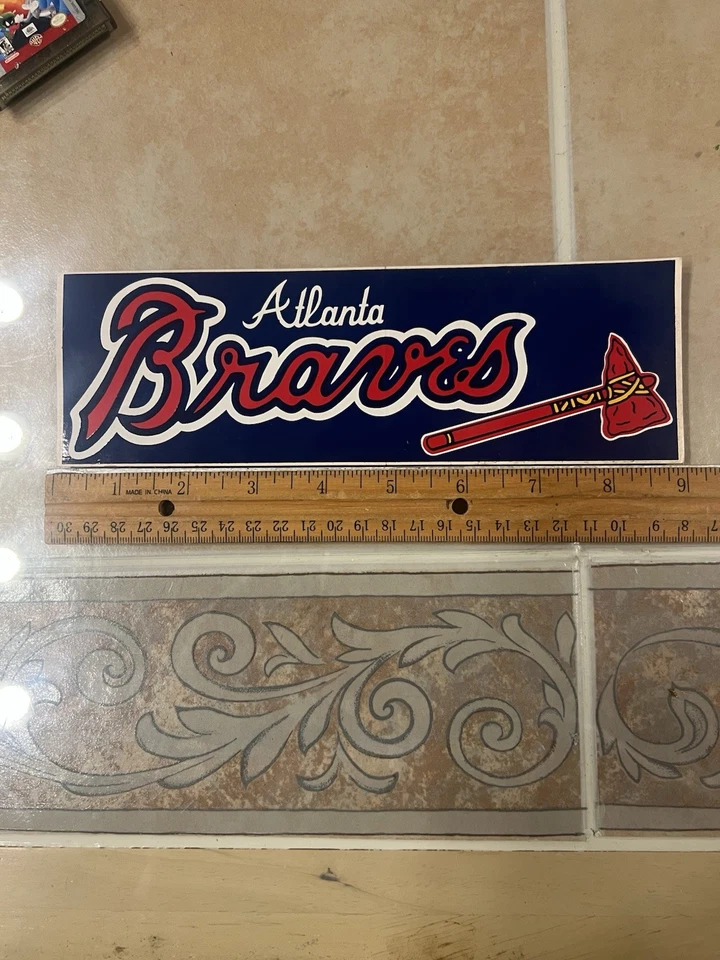 Atlanta Braves Vintage Bumper Sticker MLB Baseball 1990s USA NOS 9x3” - Image 4 of 4