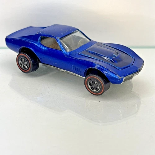 🔥Hot Wheels Redline CUSTOM CORVETTE - Blue - Nice U.S. Original 16 🔥