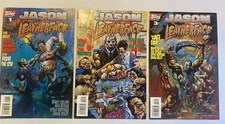 Jason vs Leatherface #1 2 3 Complete Topps 1995 Set 1-3 Run HTF OOP RARE!!!