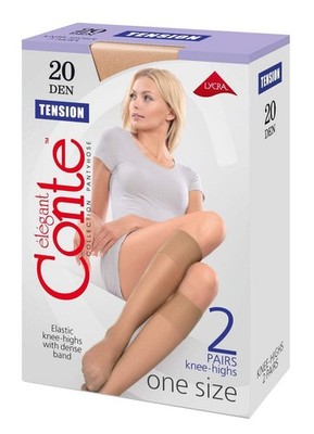 Conte Tension 20 Den - Thin Classic Knee-Highs For Women - 2 Pairs (Pack) (8С-3С