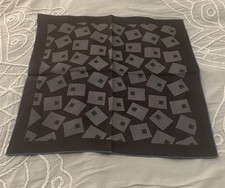 Seaward  Stearn Made in England Midnight Tumbling Cubes Silk Pocket Square 18  