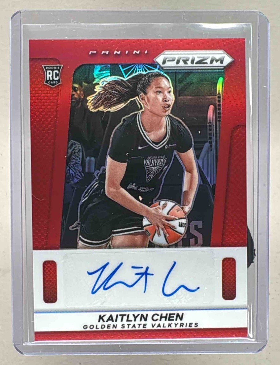 Kaitlyn Chen 2025 Panini WNBA Prizm #TB-KC Red Throwback Signatures Auto RC /99
