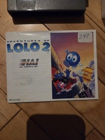ADVENTURES OF LOLO 2 Game Cartridge With Manual for the Nintendo NES