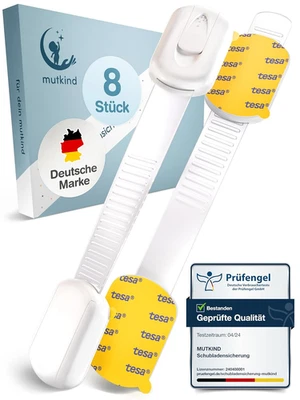 BESUCHE DEN MUTKIND-STORE MUTKIND 8X Kindersicherung Schrank - (Mit Kleber Von TESA) Schranksicherung Baby