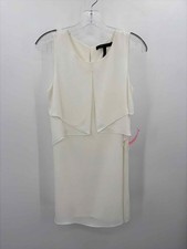 Pre-Owned BCBG Maxazria White Size XS Shift Knee Length Sleeveless Dress