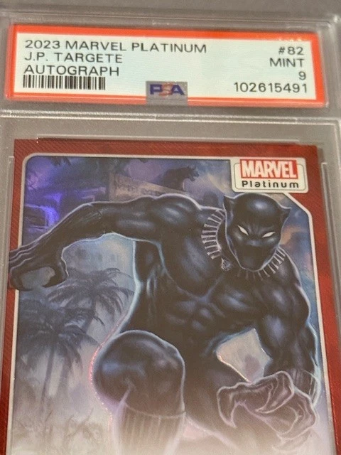 Black Panther Auto 2023 Marvel Platinum Upper Deck PSA 9 JP Targete Autograph sp - Image 2 of 4