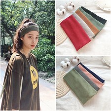 Retro Minimalist Solid Color Knitted Headband Wide Edges Suitable for All Season