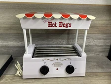 Nostalgia Vintage Old Fashioned Hot Dog Roller Grill w/Bun Warmer Tested Working