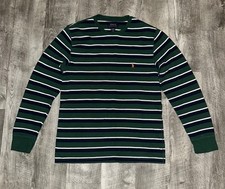 POLO RALPH LAUREN Sleepwear Waffle Knit Top Mens Large Green Stripe Orange Pony
