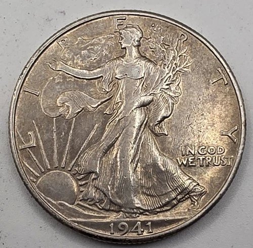 1941-D  50C SILVER (BU) Walking Liberty Half Dollar.  GREAT WAY TO BUY SILVER