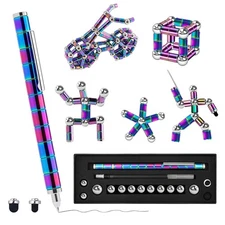 Fidget Pen, Decompression Magnetic Pen, Multifunctional Deformable Writing Pens,