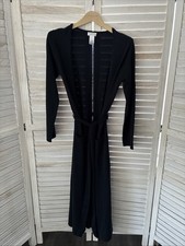 New La Senza Small / Medium Black Long Bath Robe 100 Acrylic