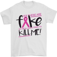 Camiseta Para Hombres De Concienciación Sobre El Cáncer De Mama 100% Algodón