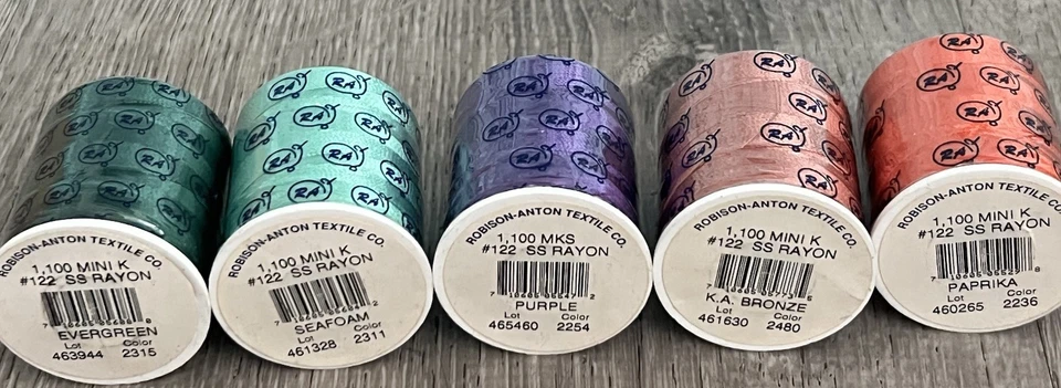 Robison Anton Rayon Embroidery Thread Spools Mini K Lot 10 New Gold Snow White - Image 2 of 3