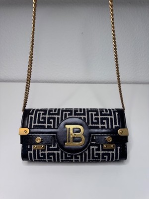 Balmain B-Buzz Pouch 23 Monogram Jacquard, Neu und ungetragen