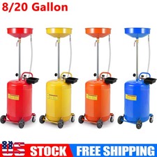 8 20 Gallon Adjustable Oil Drain Tank Portable Waste Oil Lift Drain W Toolbox