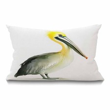 Smooffly Pelicans Pillow,Home Decorative Throw Pillow Cover Watercolor Blue