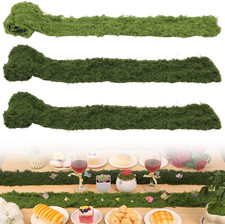 3 PCS Fake Moss Roll, 4 Wx47 L Green Table Runner Artificial Moss Sheet