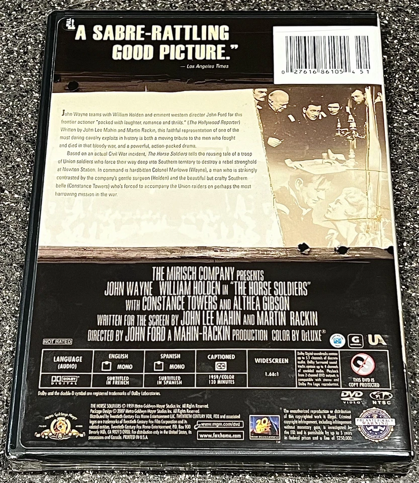 NEW!! The Horse Soldiers WS DVD (1959) - FACTORY SEALED with FREE SHIPPING!! - Image 2 of 2