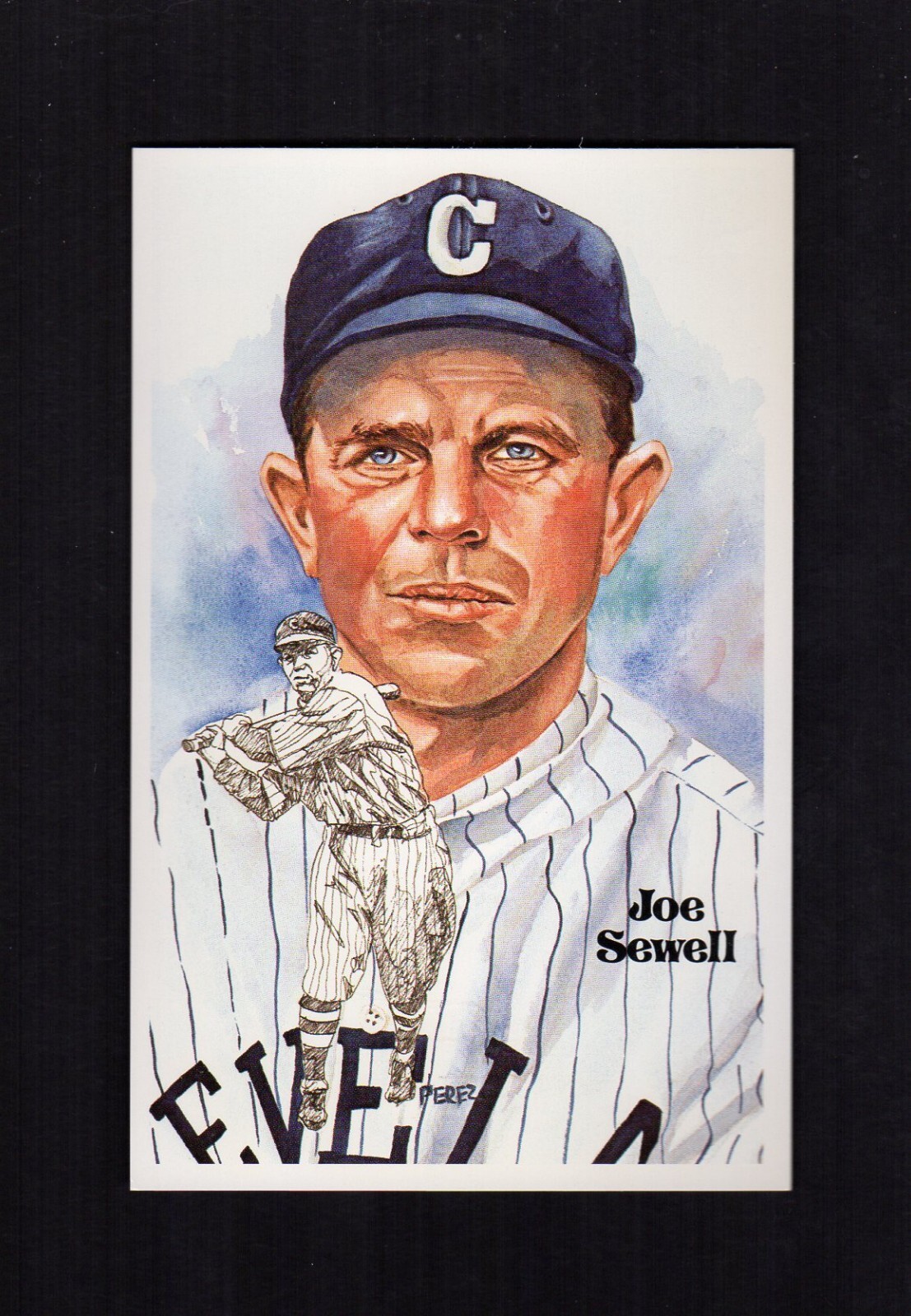 #163 JOE SEWELL, Indians & Yankees ~ Perez-Steele HOF postcard #/10,000