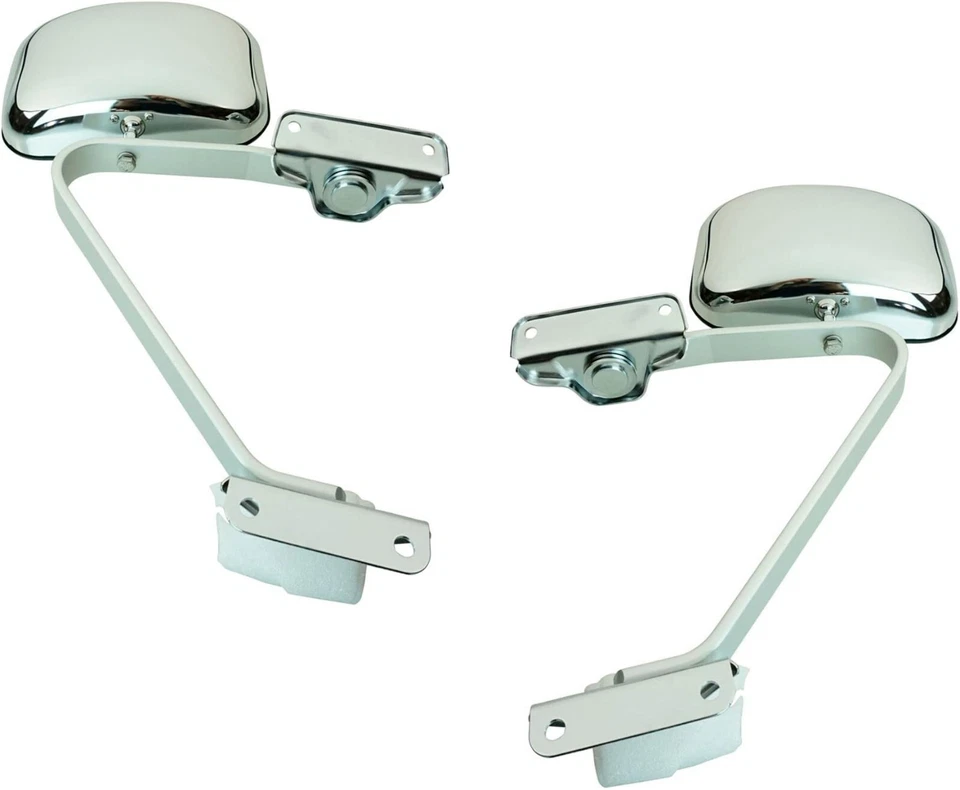 Chrome Manual Mirrors For Ford Truck Bronco 1980-1996 Pair Check Bracket Mount Foto 2 de 4