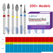 10pc Dental Super Fine/Fine/Medium Grit Diamond Burs for Handpiece Friction Grip