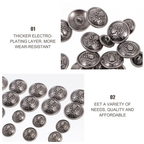 20pcs Alloy Round Button Clothing Button Delicate Suit Buttons Jean Buttons - Picture 9 of 12