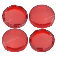 4pcs Turn Signal Light Red Lens Cover For Harley Sportster Softail Dyna Street