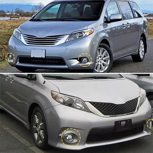 Pair For Toyota Sienna SE 2011-2017 Fog Light Lamp Bezel Cover Chrome Trim Rings - Picture 10 of 10