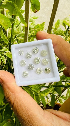 5 Pcs Salt And Paper 5 ct Lab-Grown Polished Moissanite Round Cut Diamondss - Picture 19 of 19