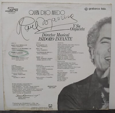 Raul Marrero y Su Orquesta - Quien Dijo Miedo , Isidro Infante