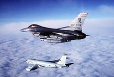 US Air Force USAF F-16C KC-135R Stratotanker Aircraft 12X18 Photograph