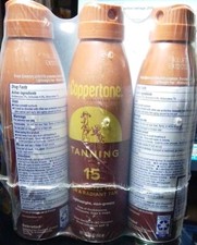 3-Pack Tanning Sunscreen Spray, Water Resistant SPF 15, Broad Spectrum 5.5Oz