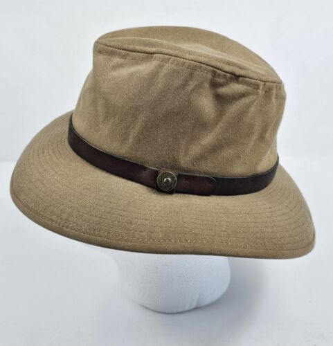 ORVIS Fedora Hat Size Medium Lite Felt Beige Made In USA Fly Fishing Safari