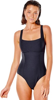 Rip Curl Ribbed Premium Surf D-DD One-Piece Black L65446 Womens Size L