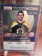 2021-22 Upper Deck Credentials Callum Booth Debut Ticket Access 466/999