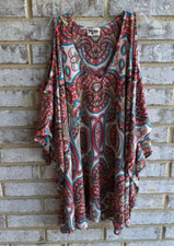 Show Me Your Mumu 3/4 Sleeve Peta-Boo V-Neck Tunic Women's Size S.