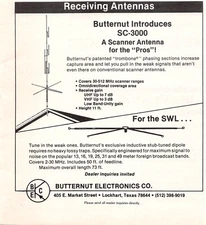 Butternut Electronics Co SC-3000 Scanner Antenna Lockhart Texas Vtg Mag Print Ad