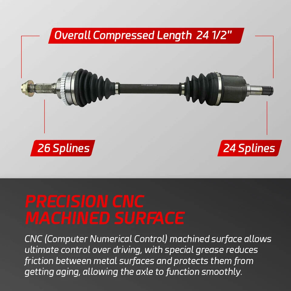 Par de medio eje delantero CV para Kia Sephia 1995 1996 1997 1,8 L L L4 transmisión automática Foto 2 de 4
