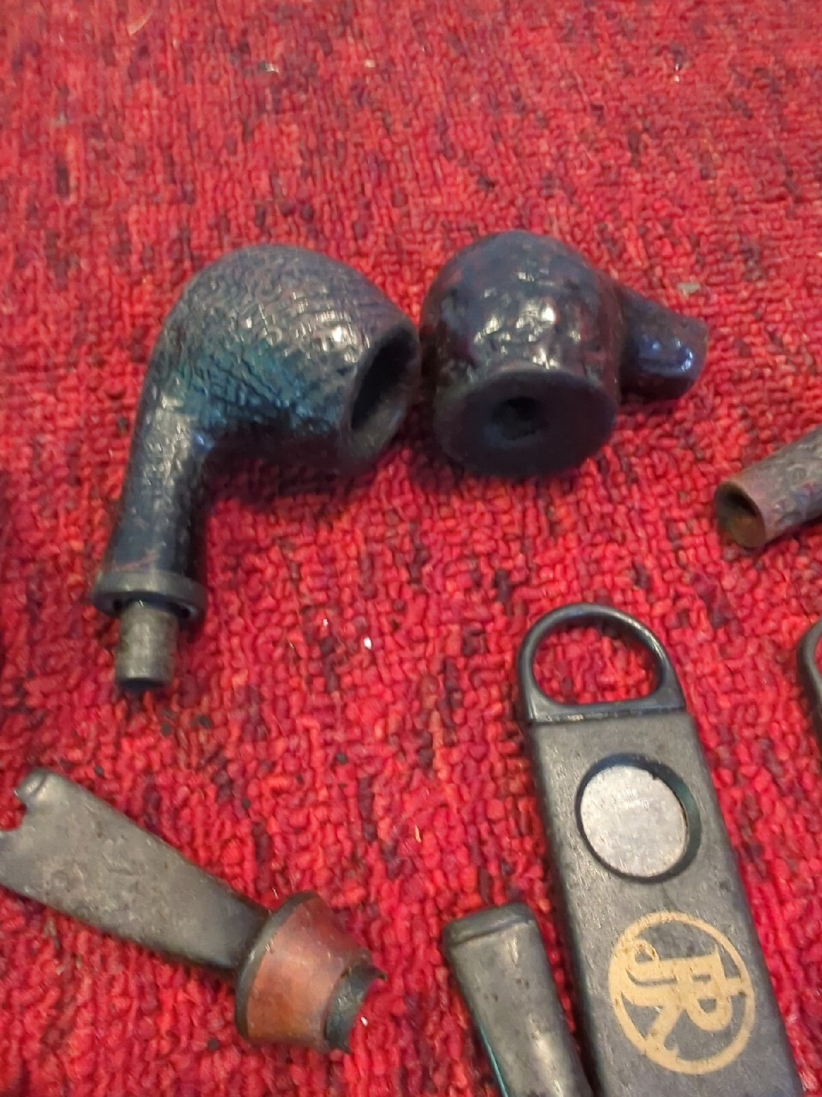 LOT OF WOOD SMOKING PIPES & PARTS CIGAR PAPYRATE TOBACCO STUMMEL STEMS