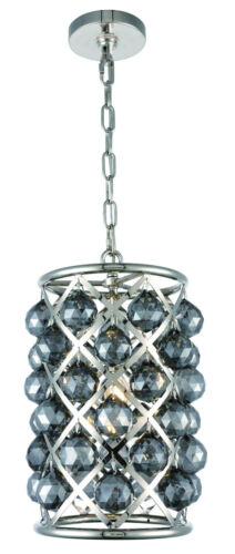 Silver Gray Crystal Pendant Polished Nickel Kitchen Island Ceiling Light Fixture