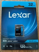 Lexar Blue Series SDHC Memory Card, UHS-I U1 Class 10, 32 GB