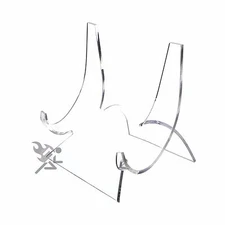 Clear Acrylic Easel Display Stand for 7" to 12" Plates (5" High) Qty: 1