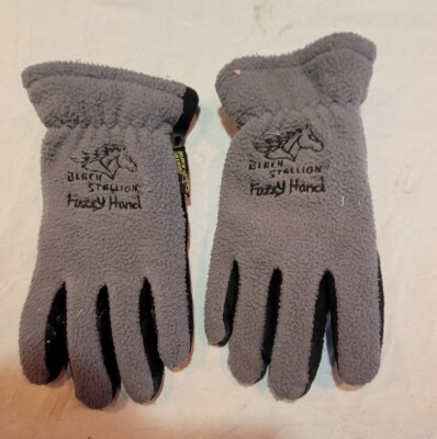 Black Stallion Fuzzy Hand Suede Palm Insulated Winter Gloves Size Extra  Small XS