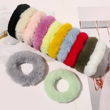 Women Elastic Hair Ring Hair Rope Furry Ponytail Tie Hair Accessory Fashion ε