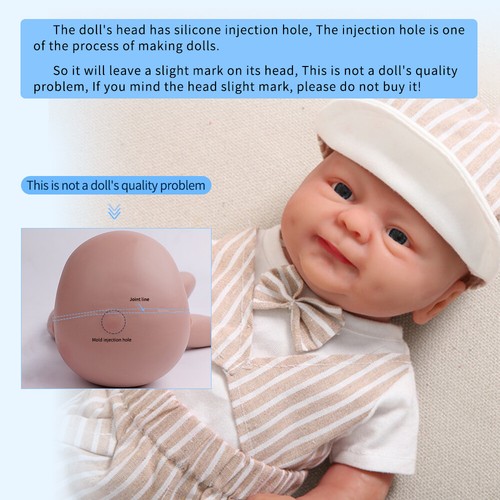 14 Zoll Silikon Reborn Puppe blaue Augen handgefertigte lebensechte Neugeborene Puppe - 1400g - Bild 15 von 25
