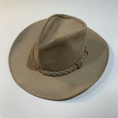 chapeau de cowboy vintage en cuir Minnetonka - style outback