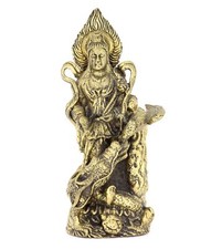 Quanim na smoku mosiężna figurka wysokość 7 cm XI-R-23